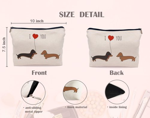 Lacosu Dachshund Gifts: Makeup Bag, Wiener Dog Gifts for Women