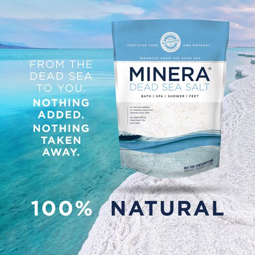 Minera Coarse Grain Dead Sea Salt for Bath & Soaking – 10 lbs, Fast-Dissolving, 100% Pure & Natural, Unscented, Skin-Nourishing Bulk Sea Salt