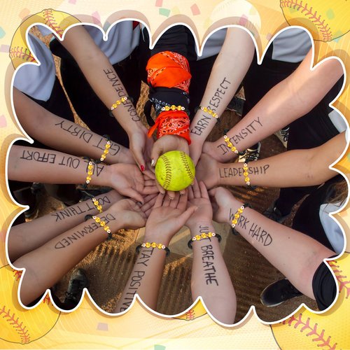 AceOrbit 60 Pcs Softball Party Favors, Softball Gifts Set Included Cosmetic Bags Polymer Clay Bracelets Lip Balms Lipstick Holder Keychains Mirrors for Women Sports Team Gifts Birthday Party Supplies