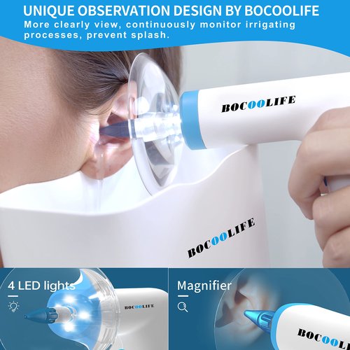 Ear Cleaning Kit Ear Irrigation Flushing System, Ear Wax Cleaner Ear Wax Removal, Ear Wash Wax Flush Flusher with Ear Wax Build Up Examination Tool the Scope