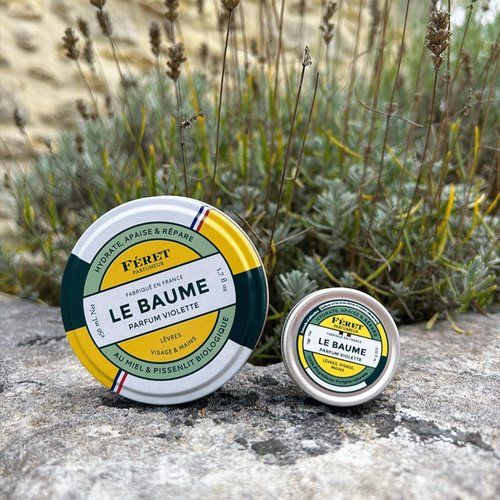 Feret Le Baume Multi-Purpose Balm – Violette – Deeply Hydrating Moisturizer for Dry Cracked Skin, Lips & Cuticles - Natural Lip Balm with Shea Butter & Honey -Made in France (1.7 Ounce (Pack of 1))