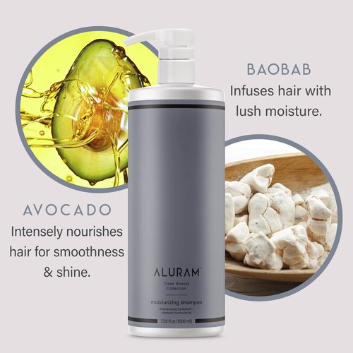ALURAM Coconut Water Moisturizing Shampoo for Men and Women, Clean Hydration and Shine for Medium to Coarse Textured Hair, 33.8 Fl Oz