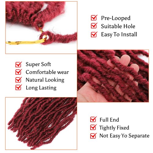 Karida Faux Locs Crochet Hair 36 Inches, New Soft Locs Crochet Hair 3 Packs, Crochet Faux Locs Hair Pre Looped Crochet Hair for Black Women (36 Inch (Pack of 3), BUG#)