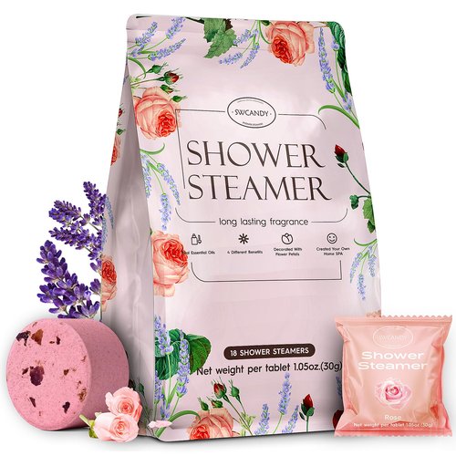 Shower Steamers Aromatherapy Gifts for Women- SWCANDY 18 Pack Shower Bombs Birthday Gifts for Women Mom, Bath Bombs with Essential Oils Stocking Stuffers, Self Care and Relaxation