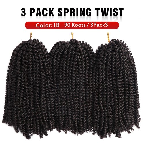 14 Inch Spring Twist Crochet Braids Hair for Butterfly Locs Bomb Twist Crochet Hair Beyond Beauty Ombre Colors Synthetic Fluffy Hair Extension 3 Packs 30 Strands 190g/Pack(14 Inch, #4)