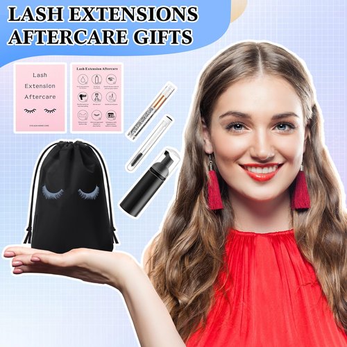 Zhehao 150 Pcs Lash Shampoo Kit Bottle Brushes Bulk 30 Eyelash Dispensers 30 Lash Shampoo Brushes 30 Reusable Aftercare Bag 30 Eyelash Pipes 30 Extension Aftercare Cards(Black)