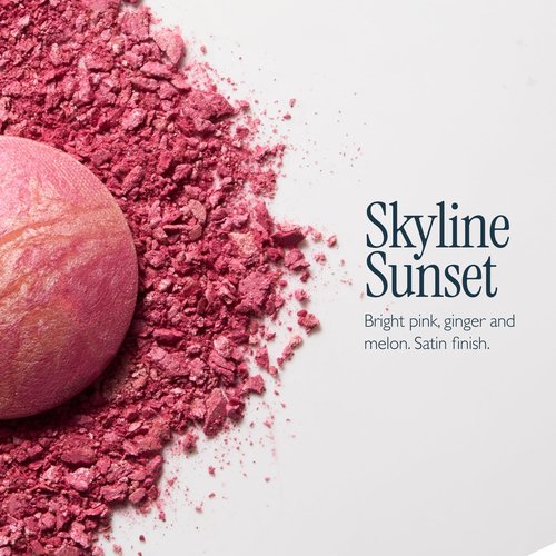 LAURA GELLER NEW YORK Holiday 2025 Limited Edition Baked Blush-n-Brighten Marbleized Blush - Skyline Sunset - Pink Color for Cheeks (01 Skyline Sunset)