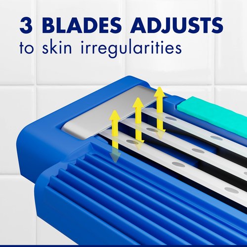 Gillette Sensor3 Simple Men’s Disposable Razors, 8 Count (Pack of 2) Blue