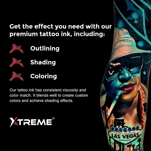 Xtreme Tattoo Ink, Versatile Medium Viscosity for Precision Tattooing, Rich Hue, Quick Healing, Acrylic-Free, Water Based, Highest Safety Stards - Ready-to-Use Tattoo Ink (Neon Blue, 4 oz)
