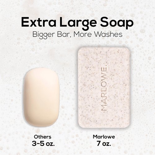 MARLOWE. No.102 Men’s Body Scrub Soap (Variety Trio) – Best Exfoliating Bars with Natural Ingredients & Green Tea Extract, 3 Amazing Scents, Holiday Gift, Stocking Stuffer for Men