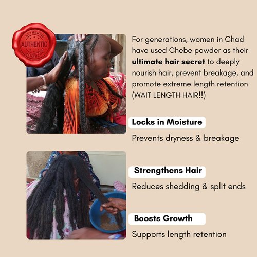ChadianChebe™ Hair Growth Butter (16oz) | Authentic African Hair Butter from Chad for Thick, Long Hair | Herbal Moisture & Breakage Repair Cream