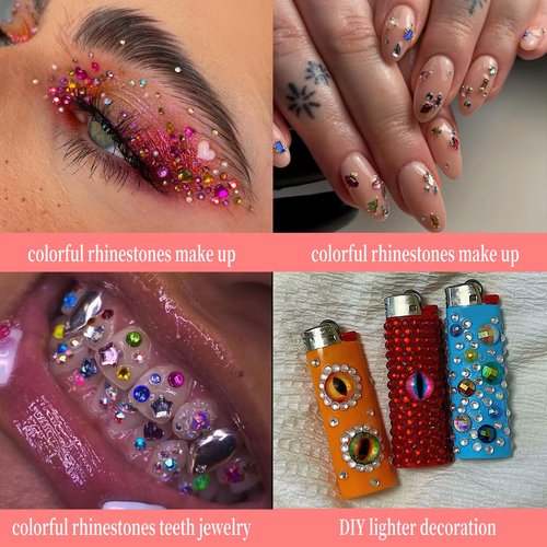 Jremg Colorful Rhinestones Rhinestone Charms Multi Shape Crystal 3D Geometric Nail Crafts - 2000Pcs