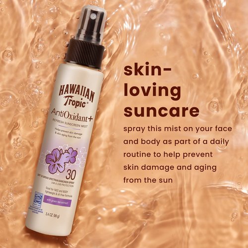 Hawaiian Tropic Antioxidant Sunscreen Spray With Green Tea Extract, SPF 30, 3.4 Ounce, Pack of 3