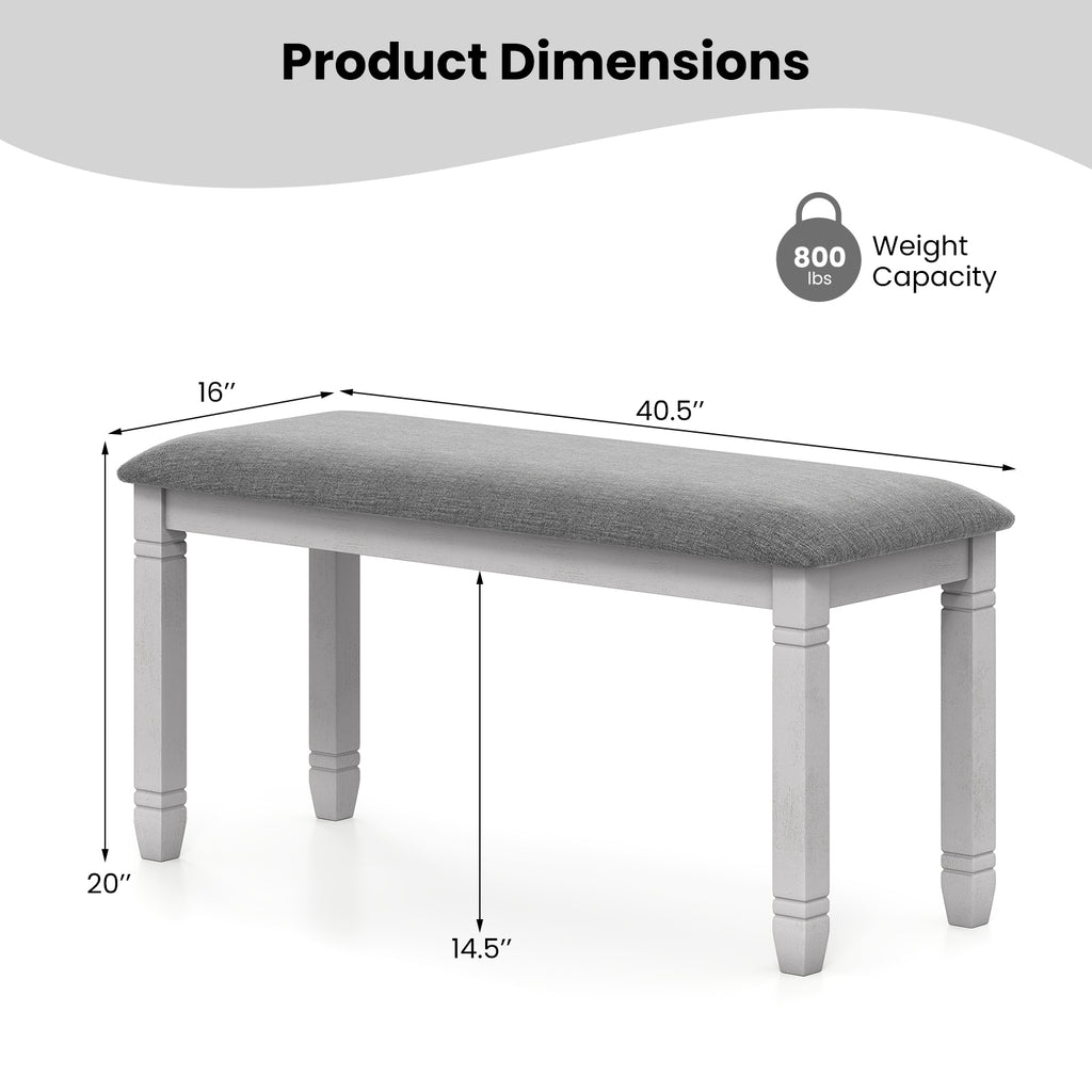 Upholstered Bedroom Bench with Storage, Gray
