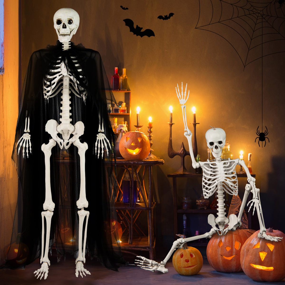 Life Size Halloween Skeleton Decoration 5.4 ft Outdoor & Indoor Prop
