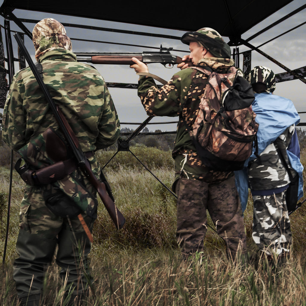 82 Inch Tall Hunting Blind 270° One Way See Through Ground Tent for