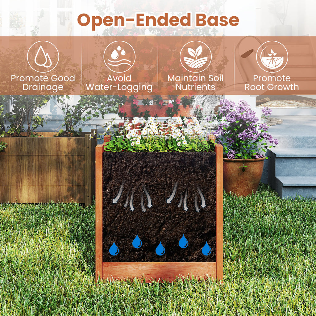 Wooden Raised Garden Bed with Trellis - Intersecting Parallels