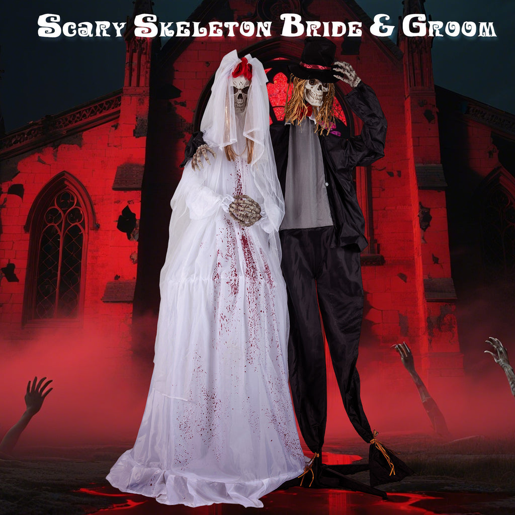 Halloween Animatronic Standing Groom 7.2 FT Haunted House Decoration - Variation of Groom