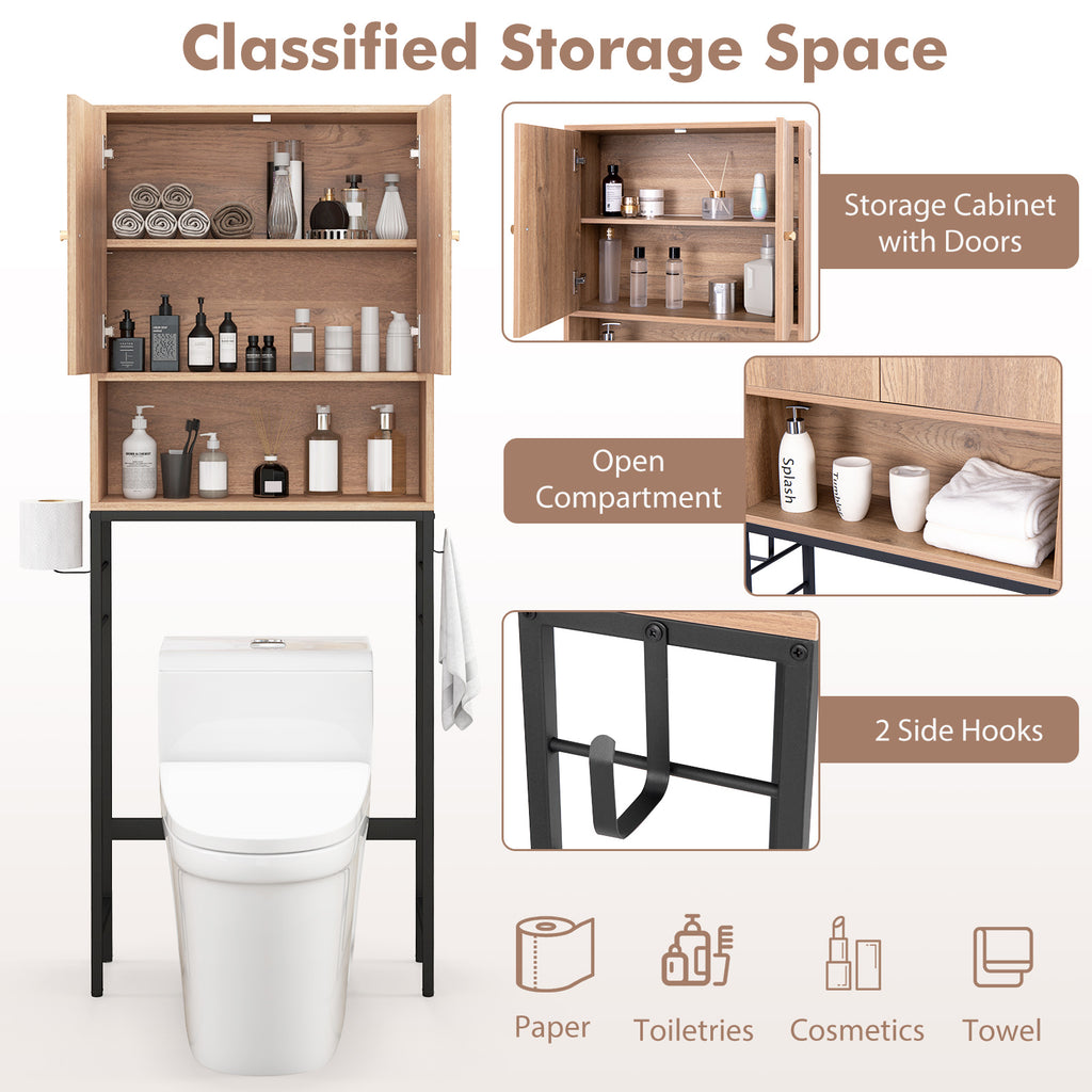 Over The Toilet Storage Cabinet 2 Door - Natural