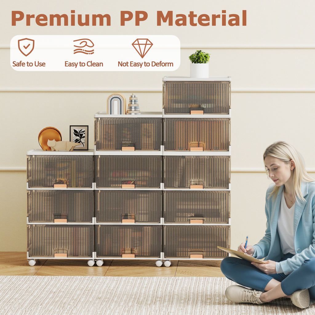 3-Tier Stackable Storage Bins with Wheels
