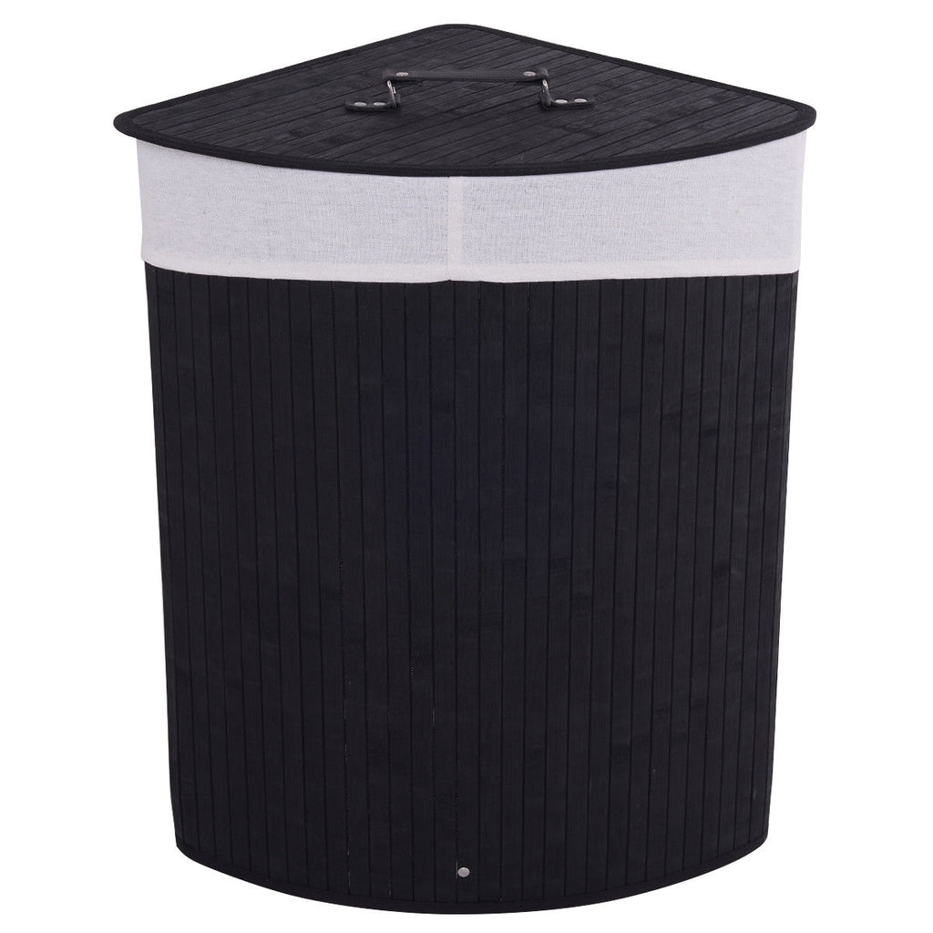 Bamboo Laundry Hamper Basket with Lid and Removable Liner Bag