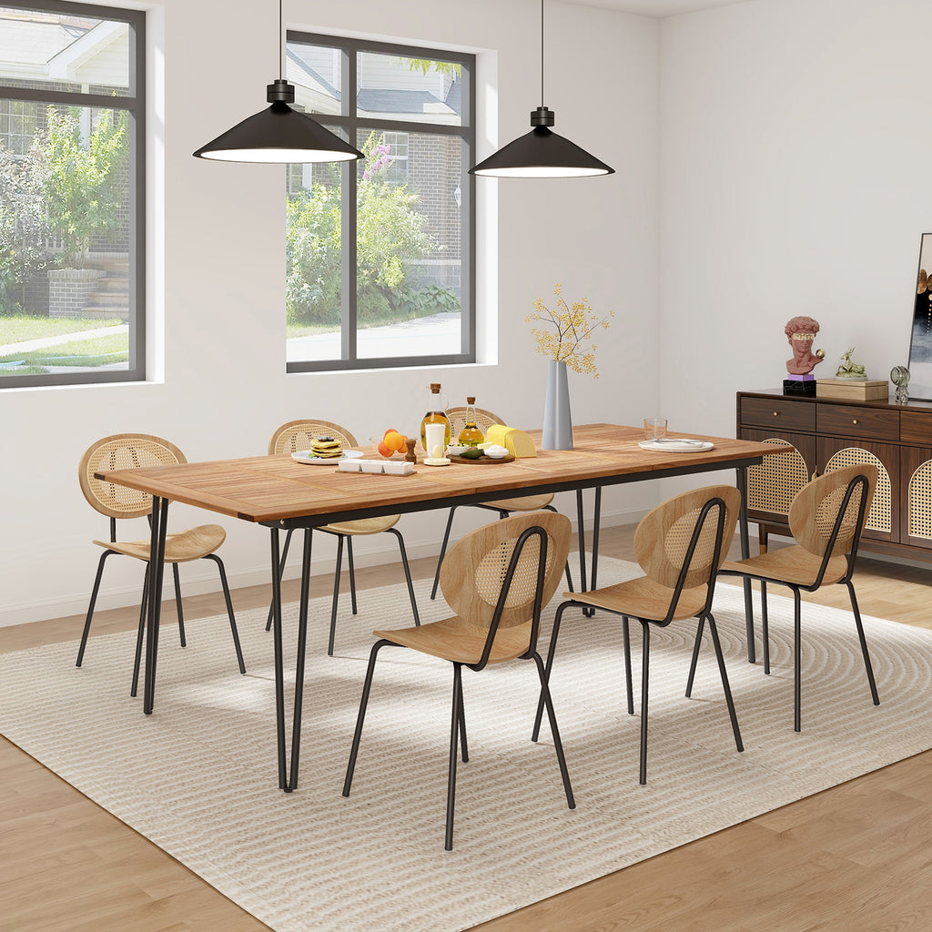 86.5" x 37.5" Acacia Wood Patio Dining Table for 8