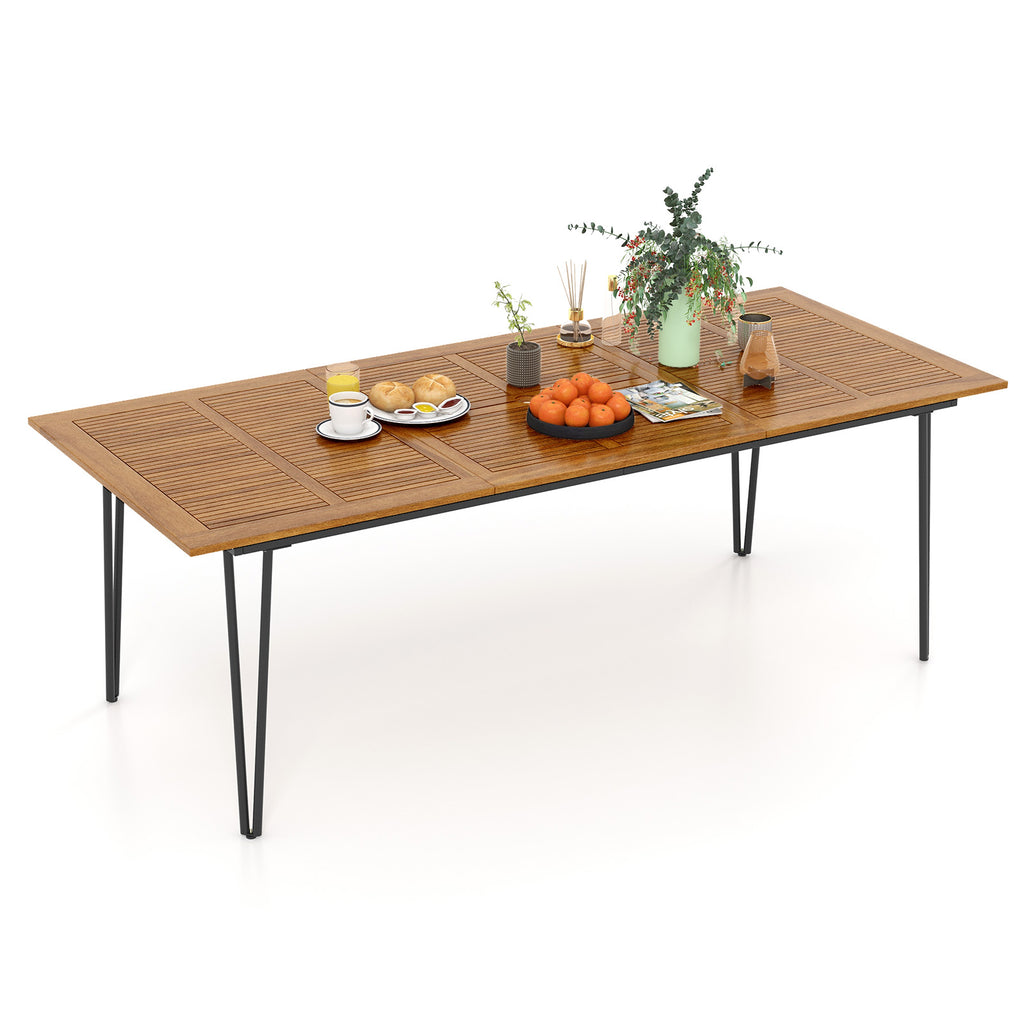 86.5" x 37.5" Acacia Wood Patio Dining Table for 8