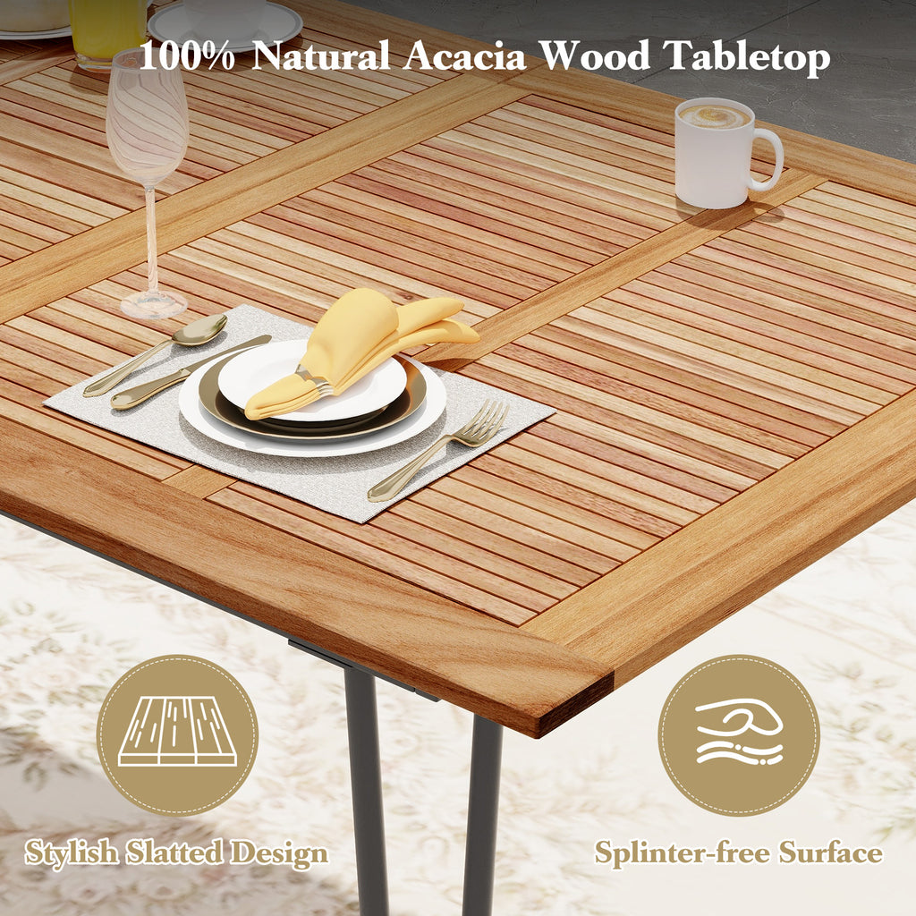 86.5" x 37.5" Acacia Wood Patio Dining Table for 8