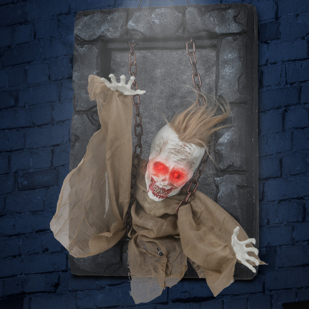 Halloween Hanging Animated Zombie Prisoner Decoration Sound Activated - Variation A