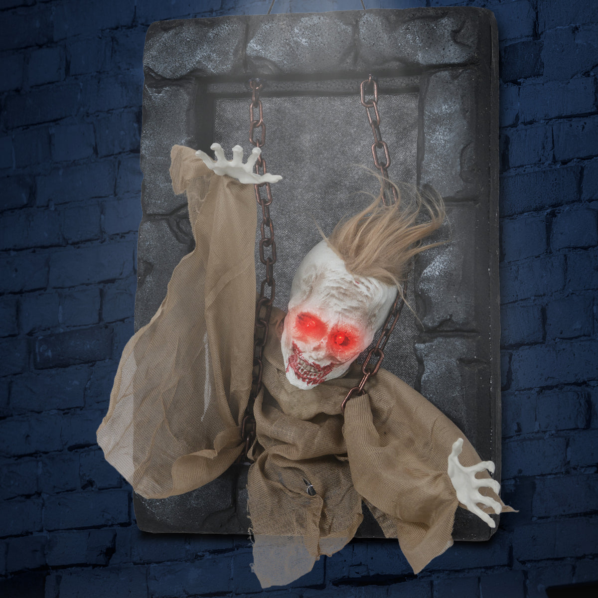 Halloween Hanging Animated Zombie Prisoner Decoration Sound Activated - Variation A