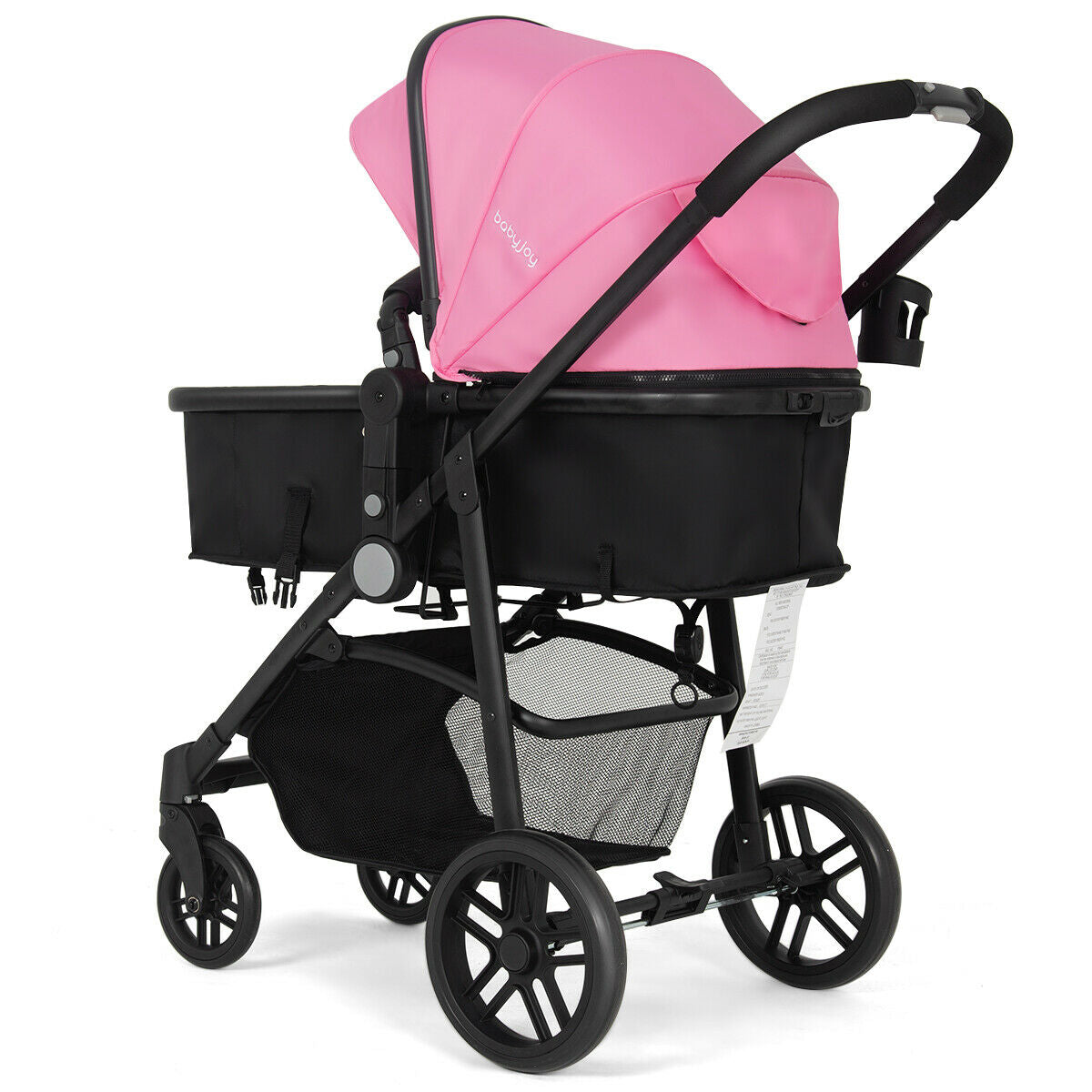2-in-1 Foldable Baby Stroller with Cup Holder - Pink, Infant & Newborn