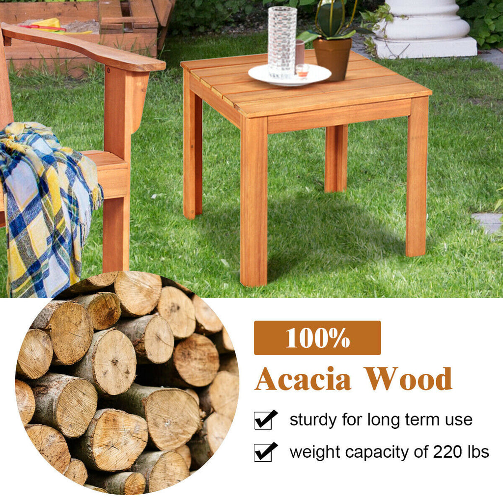 Wooden Square Patio Coffee Bistro Table