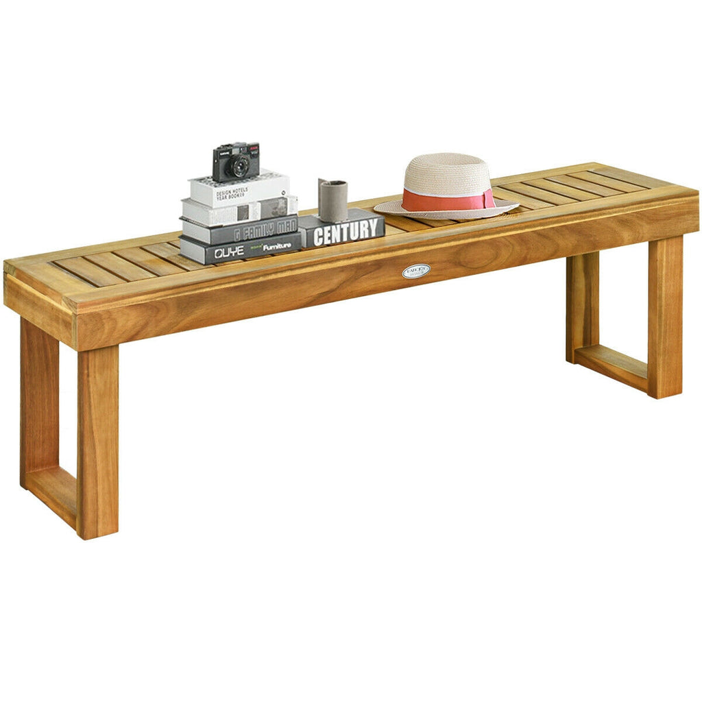 52 Inch Acacia Wood Dining Bench - Backless