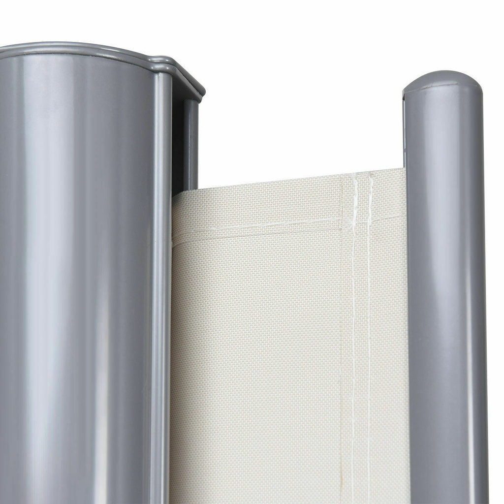 237 x 71 Inch Patio Retractable Double Folding Side Awning Screen