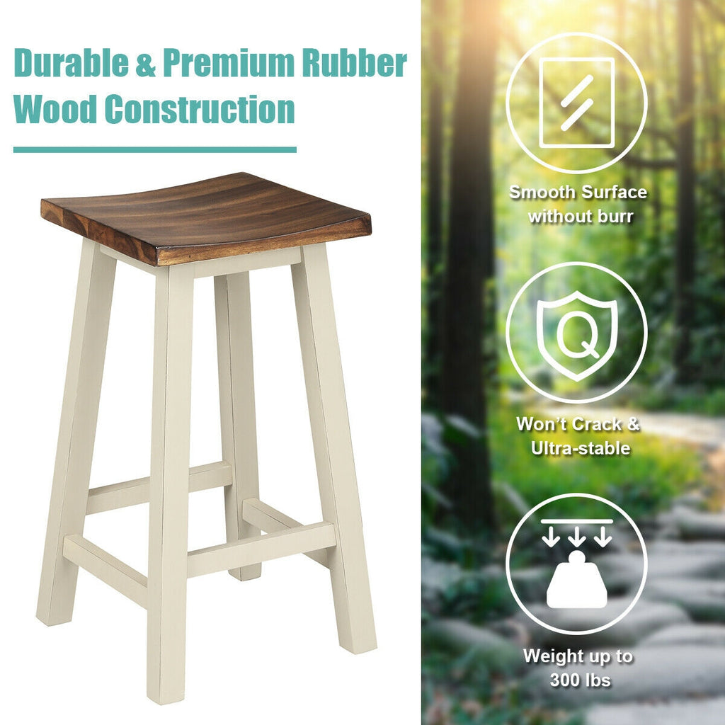Counter Height Pub Table with 2 Saddle Bar Stools Set