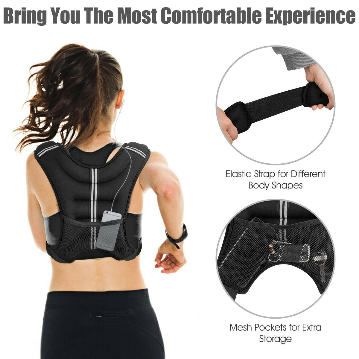 Training Weight Vest 16 lbs Workout Equipment with Adjustable Buckles & Mesh Bag