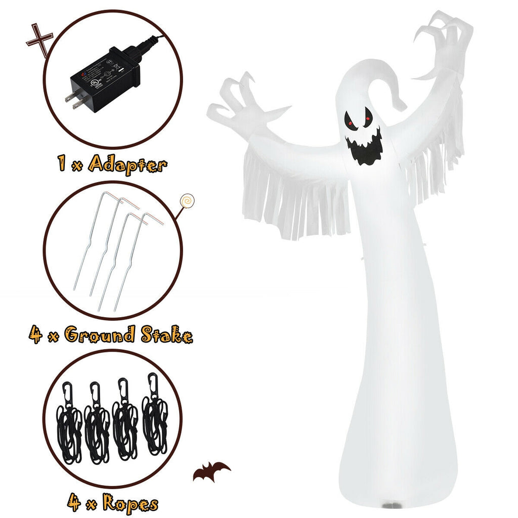 Cute Ghost Inflatable Halloween Decoration - 12 Feet with LED Lights & Blower - Variation of THIS Listing