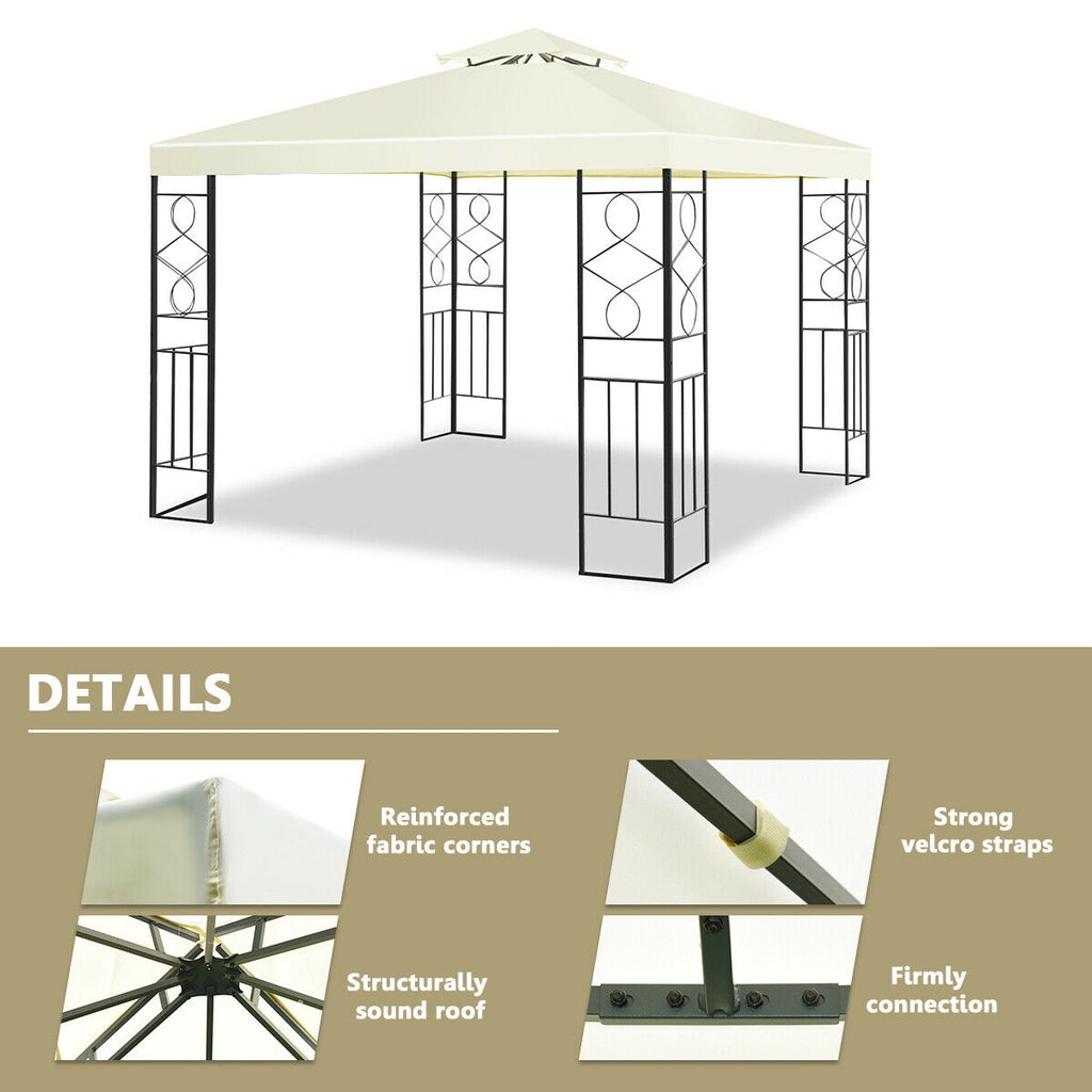 10x10 Patio Gazebo Canopy Tent - Double Roof 9ft Height