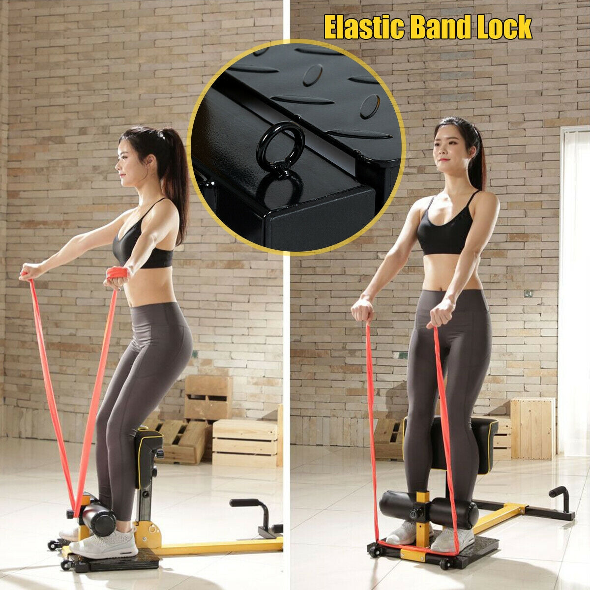 38 Inch 8-in-1 Multifunctional Home Gym Squat Equipment - Costway