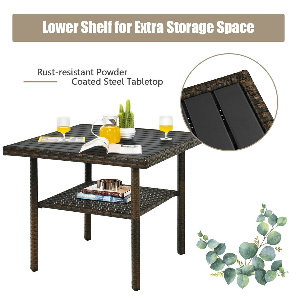 6 Pieces Patio Rattan Dining Sofa Funiture Set