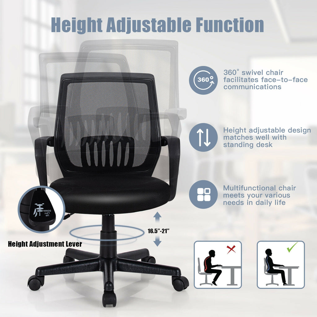 Mid-Back Mesh Executive Chair with Lumbar Support - B