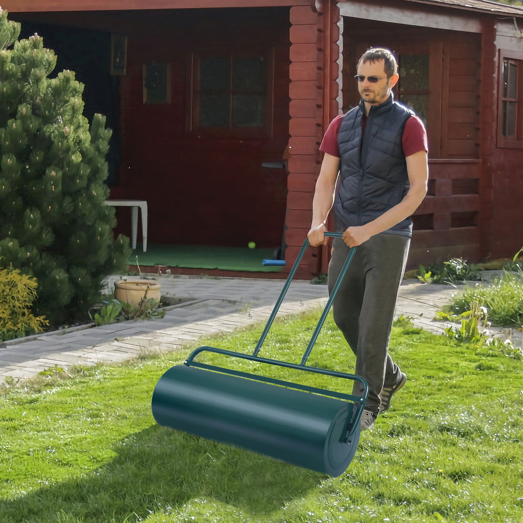 36 x 12 Inch Push Lawn Roller Water Filled - Green