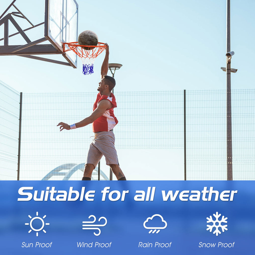 18 Inch Basketball Rim with All-Weather PE Net - Rustproof Metal Frame, Easy Installation - Variation of This Listing: 18 Inch D. PE Net