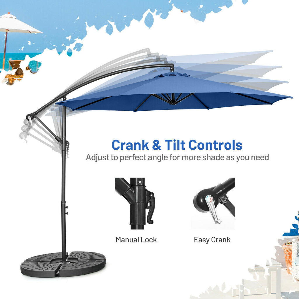 10 x 8 Feet Cantilever Umbrella with 8 Ribs - Blue