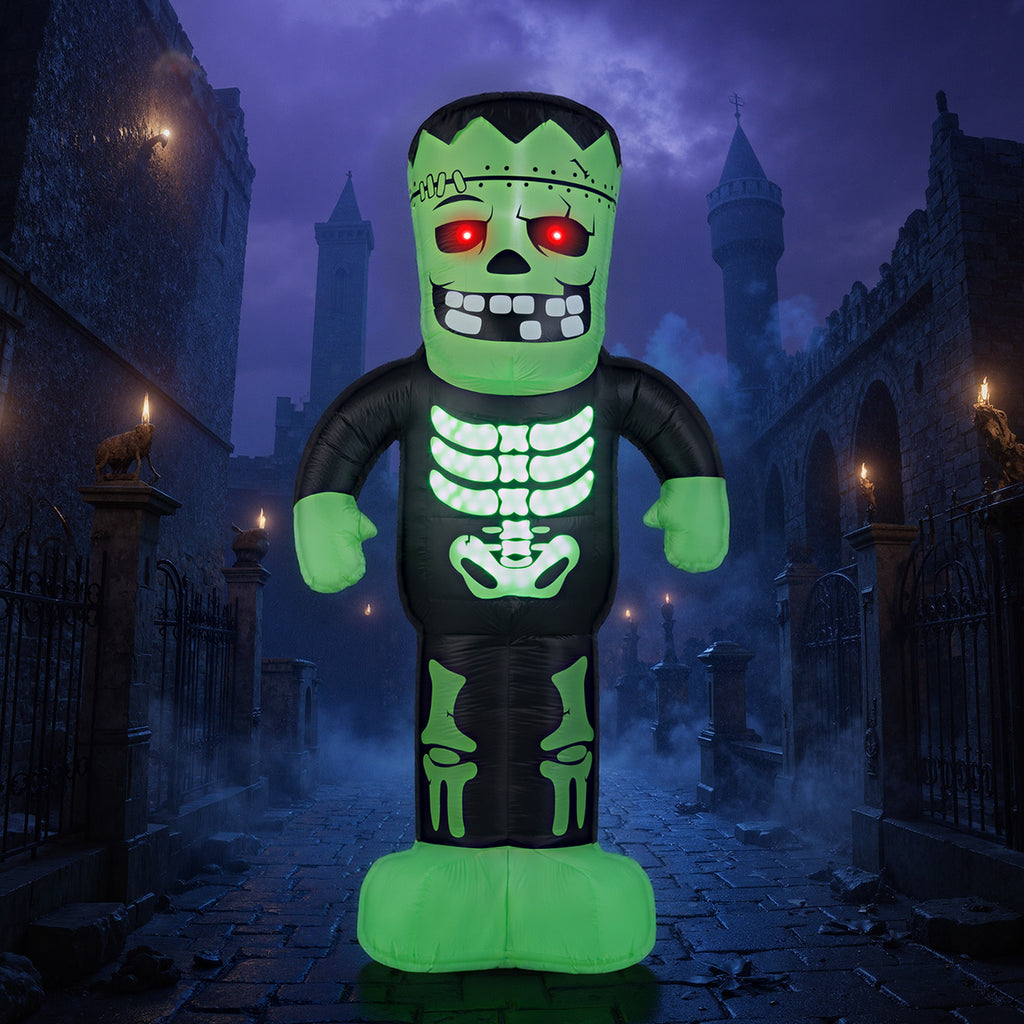 Inflatable Halloween Frankenstein Decoration - 8.4 Feet Tall with Glowing Eyes & LED Lights - Variation of This Listing