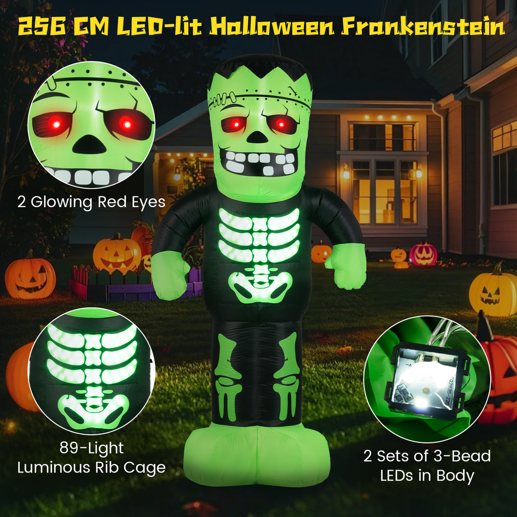 Inflatable Halloween Frankenstein Decoration - 8.4 Feet Tall with Glowing Eyes & LED Lights - Variation of This Listing