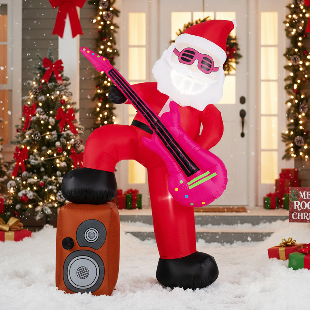 Inflatable Santa Claus with Sound-Activated Light and LED Lights - 8.4 ft