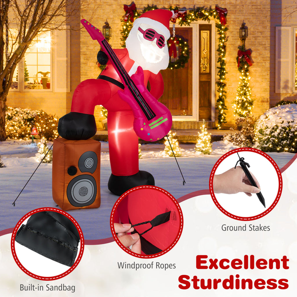 Inflatable Santa Claus with Sound-Activated Light and LED Lights - 8.4 ft