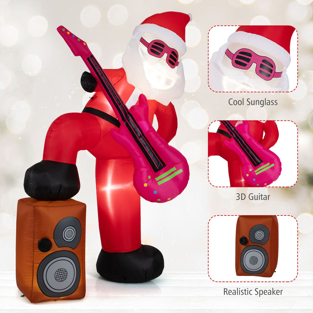 Inflatable Santa Claus with Sound-Activated Light and LED Lights - 8.4 ft