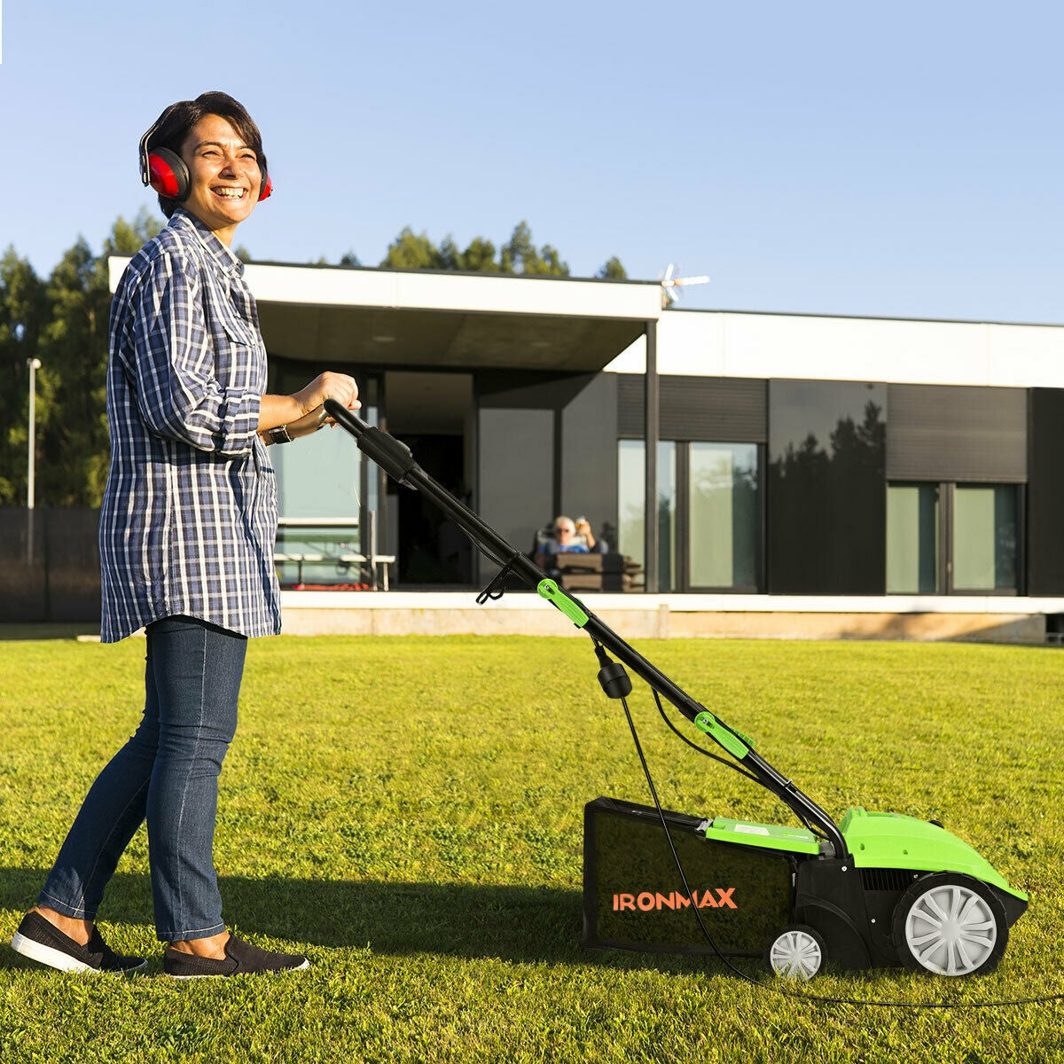 13 Inch 12 Amp Electric Scarifier with Collection Bag and Removable